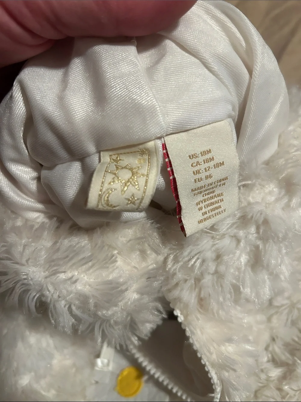 Plush White Lamb Cat Costume Hooded Pet Outfit 12/18 mnths